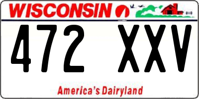 WI license plate 472XXV