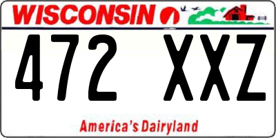 WI license plate 472XXZ