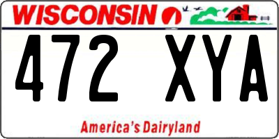 WI license plate 472XYA