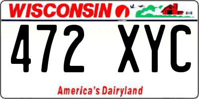 WI license plate 472XYC