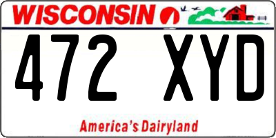 WI license plate 472XYD