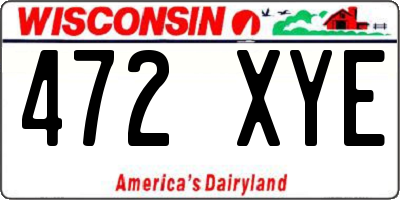 WI license plate 472XYE