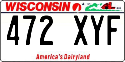 WI license plate 472XYF