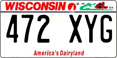 WI license plate 472XYG