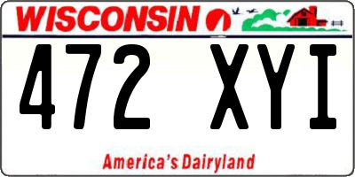 WI license plate 472XYI