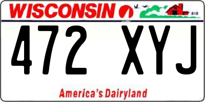 WI license plate 472XYJ