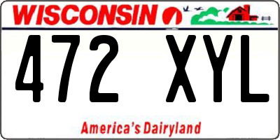 WI license plate 472XYL