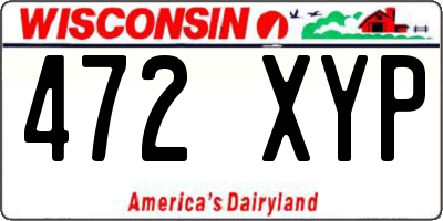 WI license plate 472XYP