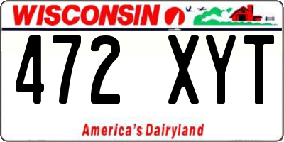 WI license plate 472XYT