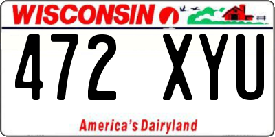 WI license plate 472XYU
