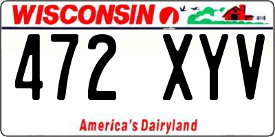 WI license plate 472XYV