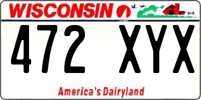 WI license plate 472XYX
