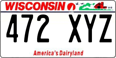 WI license plate 472XYZ