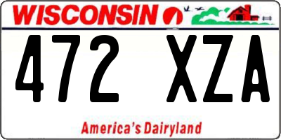 WI license plate 472XZA