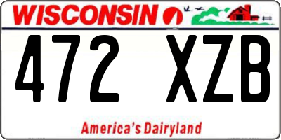 WI license plate 472XZB