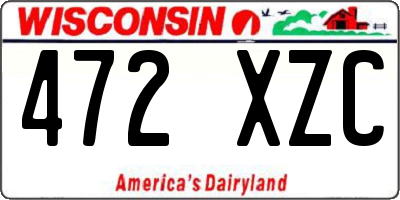 WI license plate 472XZC