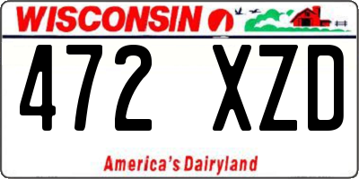 WI license plate 472XZD