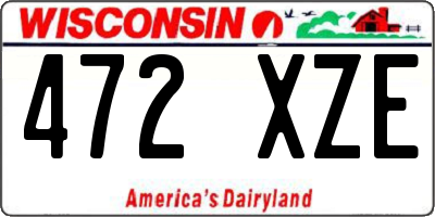 WI license plate 472XZE