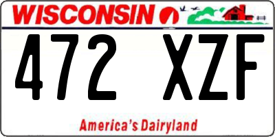WI license plate 472XZF