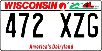 WI license plate 472XZG