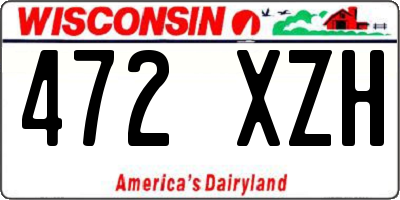 WI license plate 472XZH