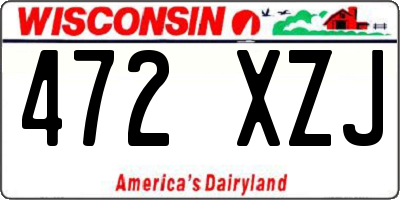 WI license plate 472XZJ