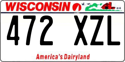 WI license plate 472XZL