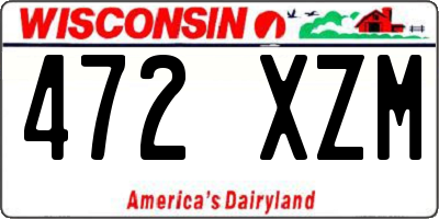 WI license plate 472XZM