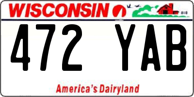 WI license plate 472YAB