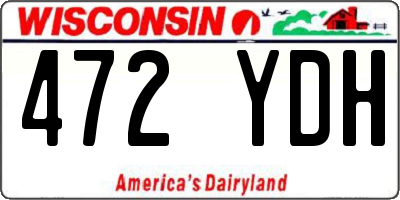 WI license plate 472YDH