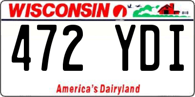 WI license plate 472YDI