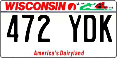 WI license plate 472YDK
