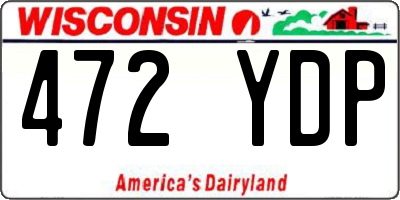 WI license plate 472YDP