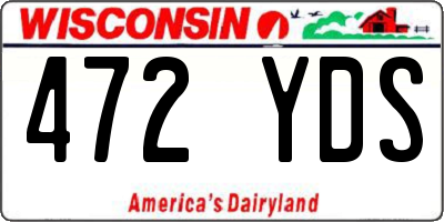 WI license plate 472YDS