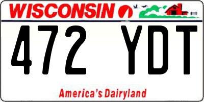 WI license plate 472YDT