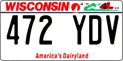 WI license plate 472YDV