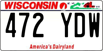 WI license plate 472YDW