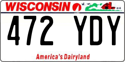 WI license plate 472YDY