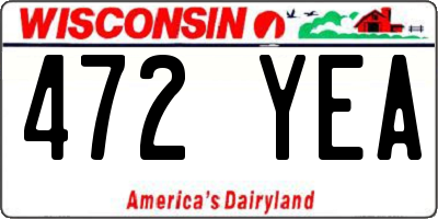 WI license plate 472YEA