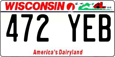 WI license plate 472YEB