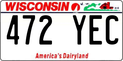 WI license plate 472YEC