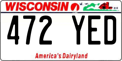 WI license plate 472YED