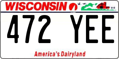 WI license plate 472YEE