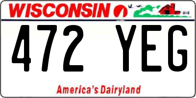 WI license plate 472YEG