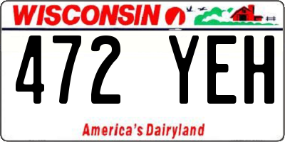 WI license plate 472YEH