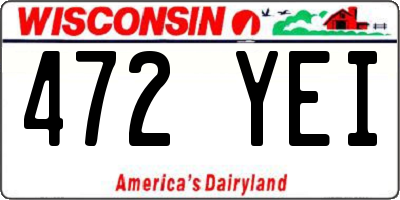 WI license plate 472YEI