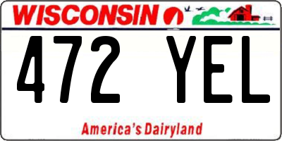 WI license plate 472YEL