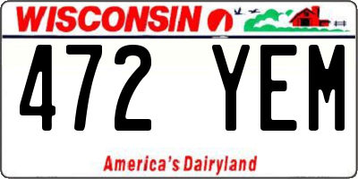 WI license plate 472YEM