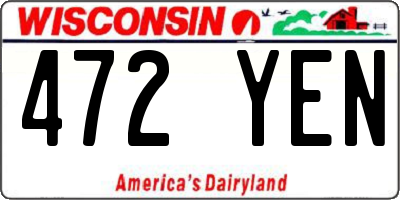 WI license plate 472YEN