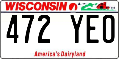 WI license plate 472YEO